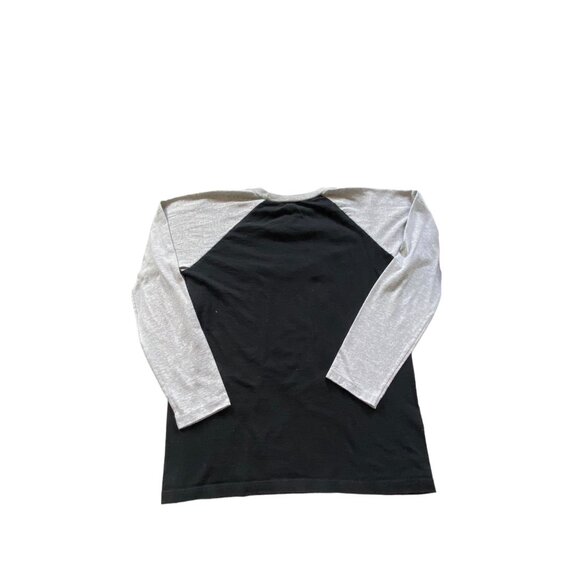 Harry Potter Hogwarts Boys Logo Raglan Tee Black Size L Long Sleeve Wizard Fall - Picture 4 of 7